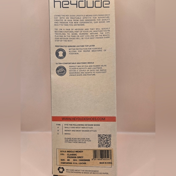 Hey Dude Lightweight Foam Insoles - Gray - Picture 2 of 3